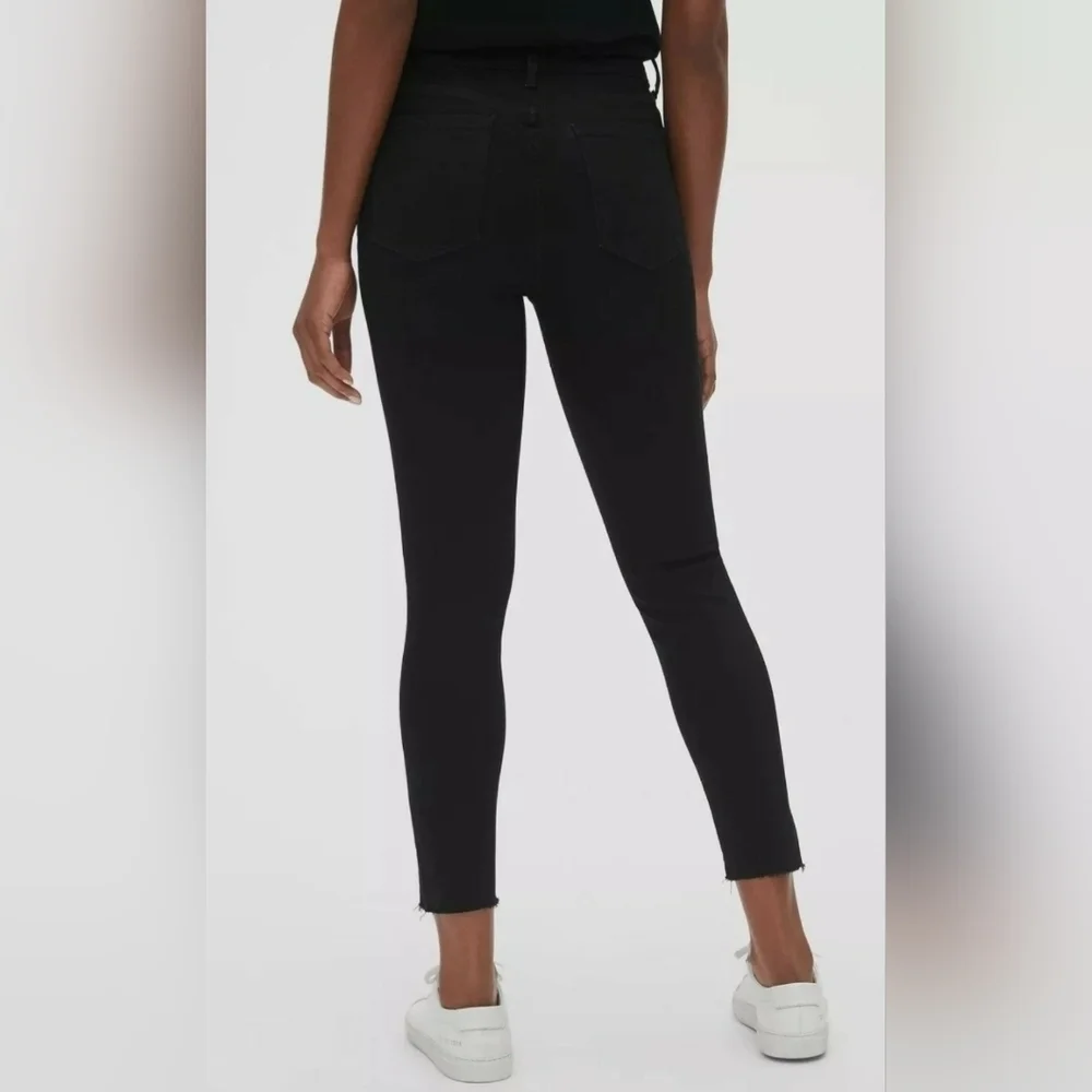 GAP High Rise Sculpt True Skinny Ankle Jeans RAW HEM Black Size 26/2 RT$99 NWT